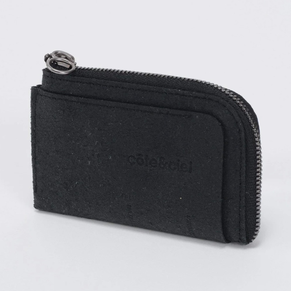 Cote & Ciel zippered wallet - recycled black leather